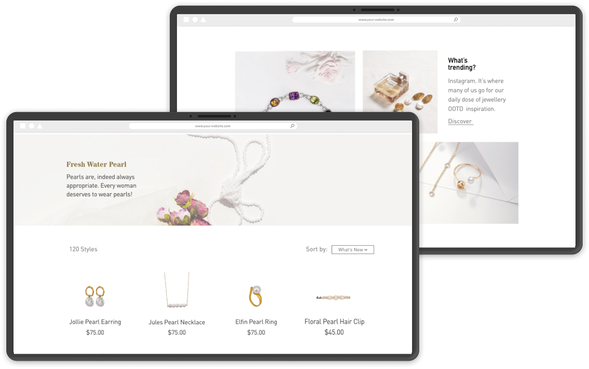 AJ by Angela Jewellery website shown on desktop