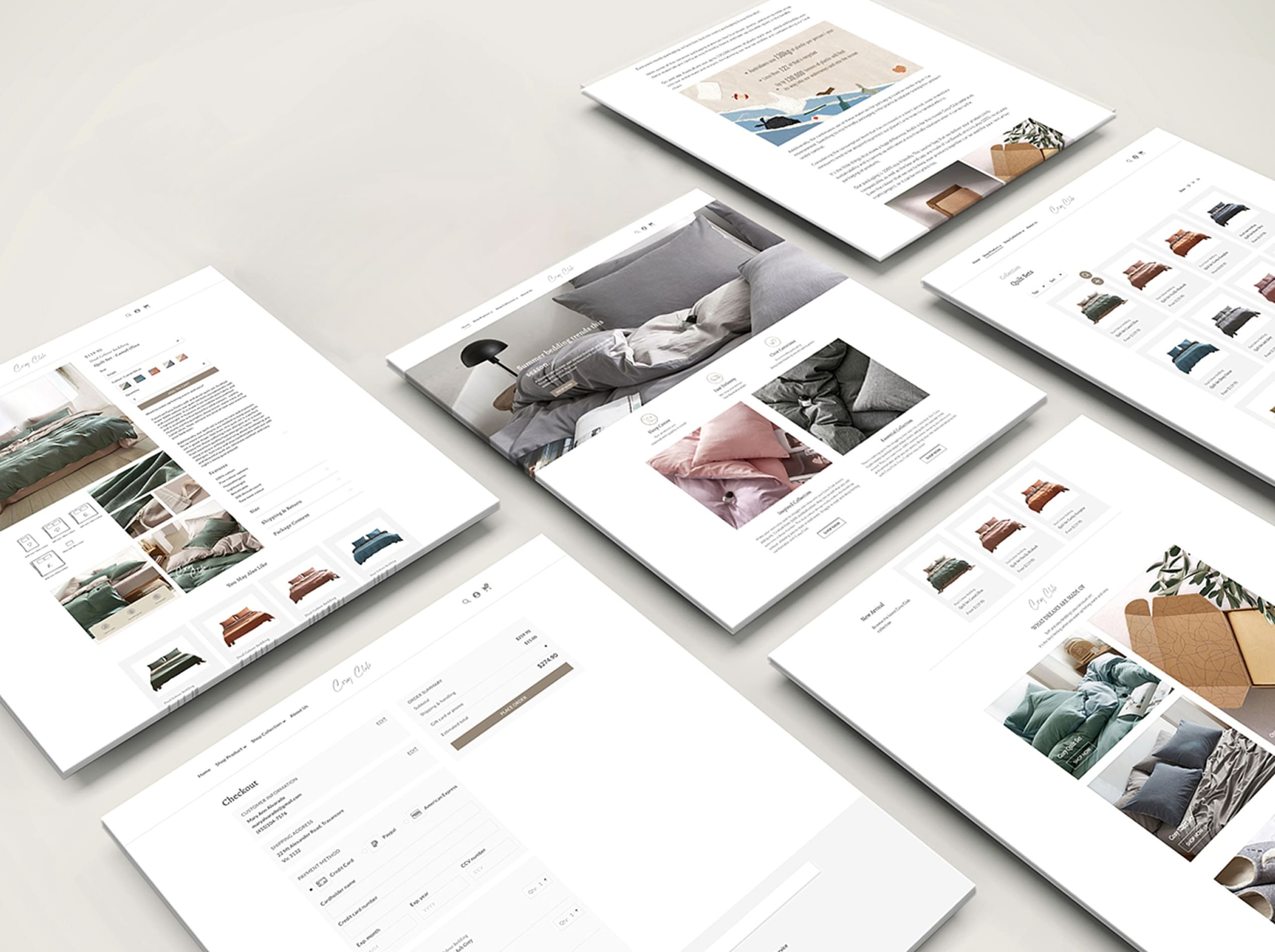 Cosy Club web mockup display