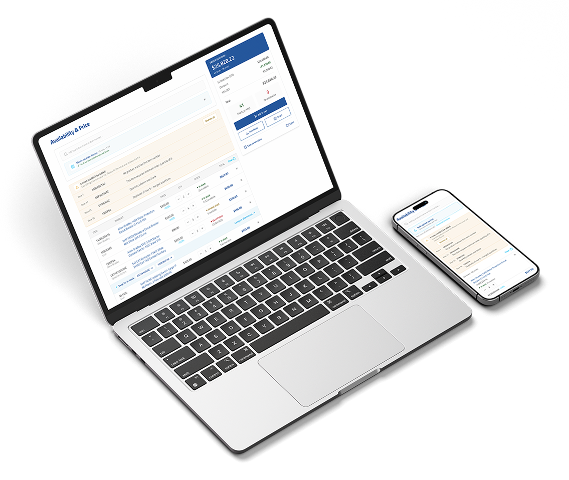 NHP price and availability tool shown in a shopping cart view