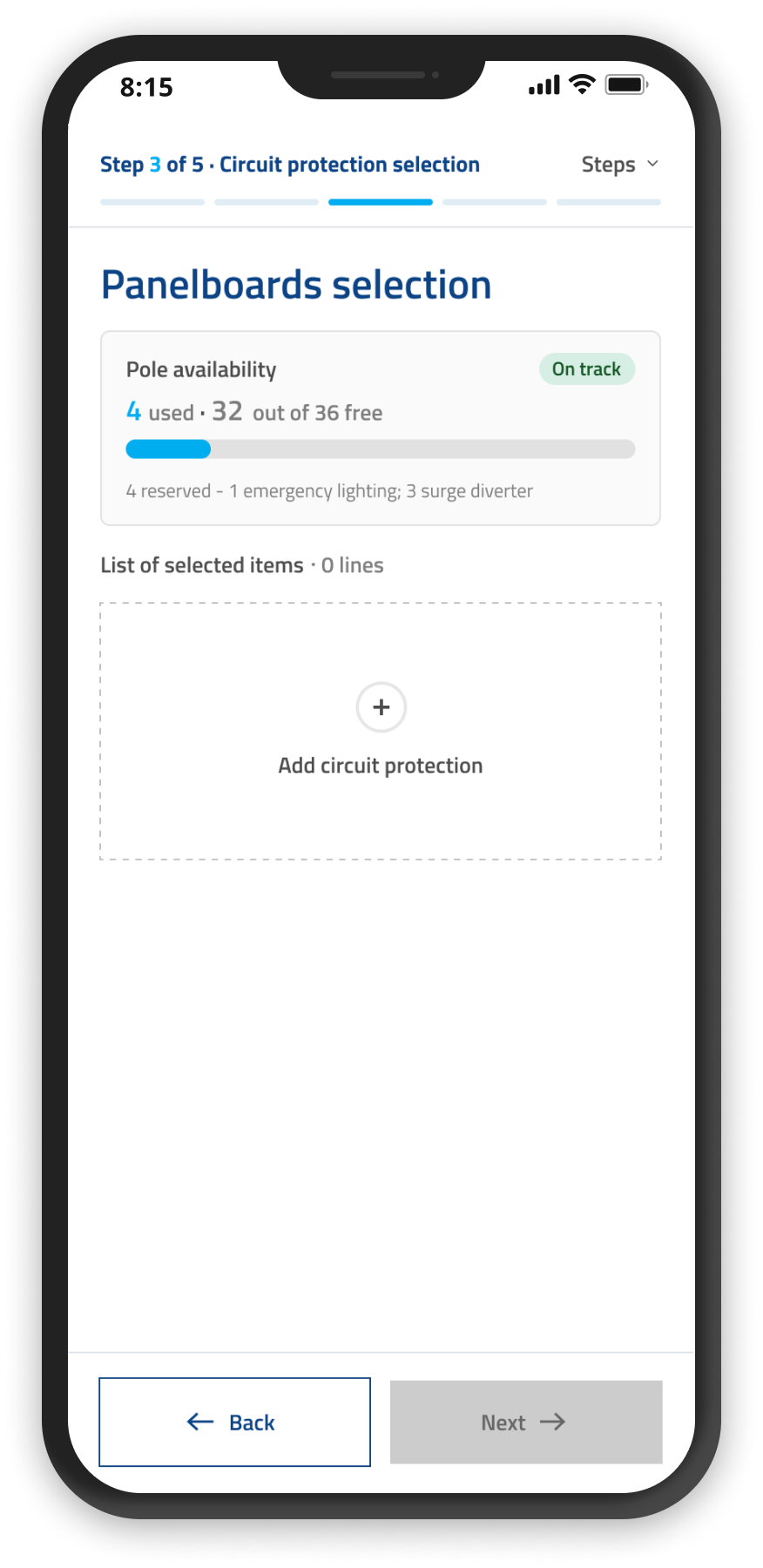 Mobile — empty state