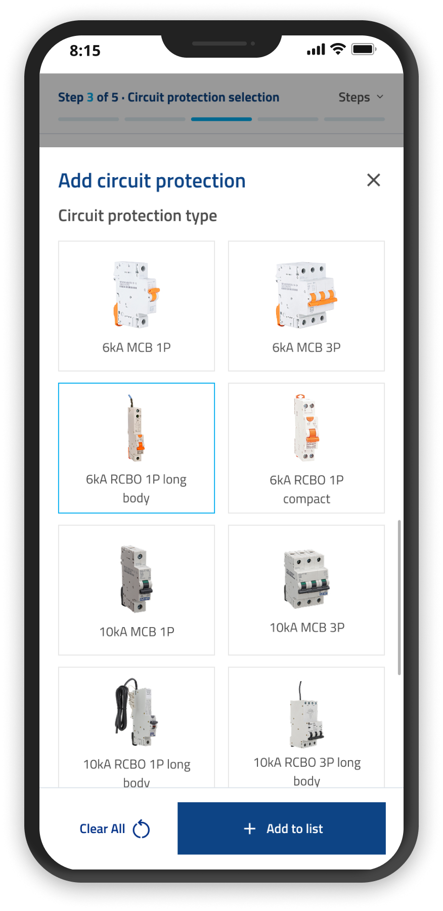 Mobile — circuit protection type selection