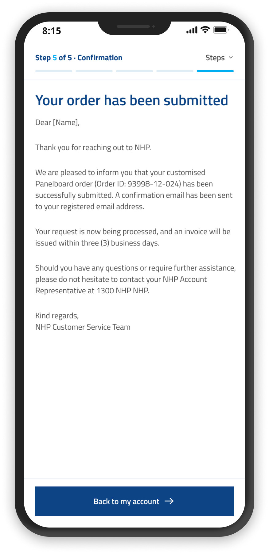 Mobile — confirmation